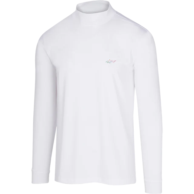 Long Sleeve Turtle Mock Neck T-shirt White