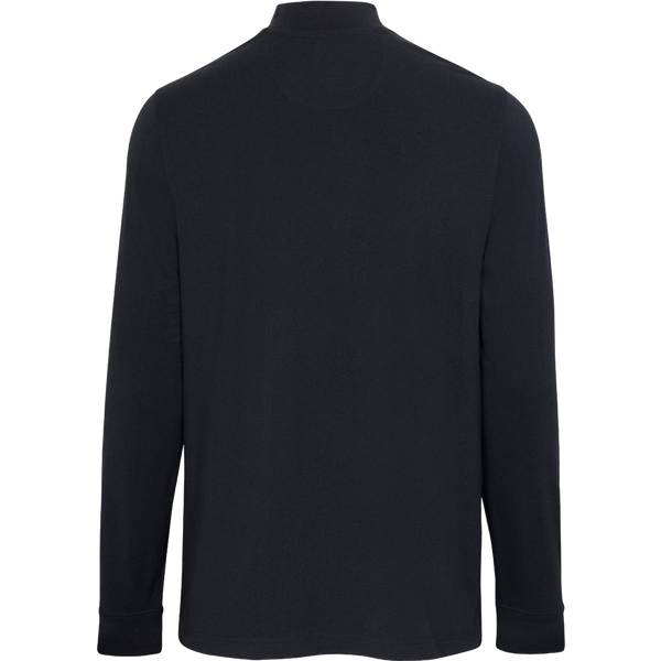 Signature Shark Long Sleeve Mock Neck Golf T-Shirt - True Black