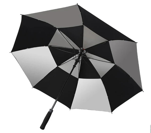Automatic Grip Double Canopy Golf Umbrella - Grey/Black