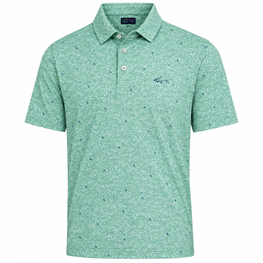 Men's ML75 Mini Shark Golf Polo - Ice Mint