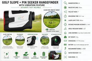 PRECISION 1000 Golf Slope + Pin Seeker Rangefinder with Vibration Feature