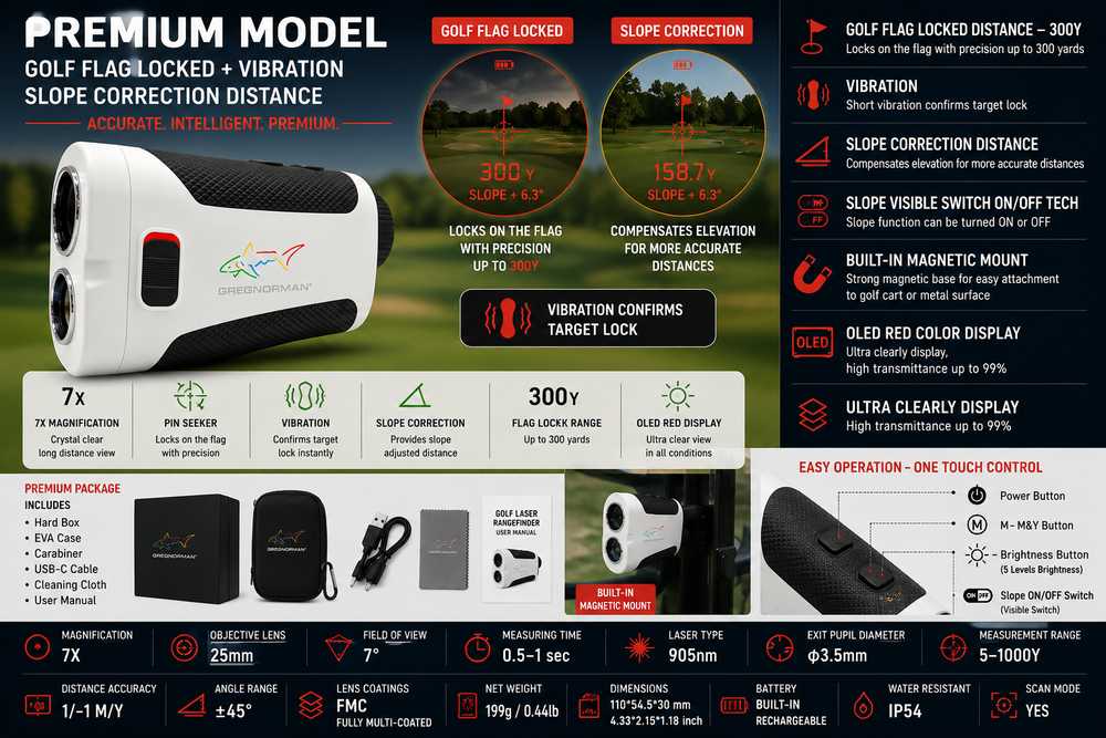 Elite 1000 Golf Slope + Pin Seeker Rangefinder with Vibration Feature