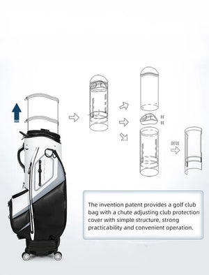 Golf Premium Waterproof Fabric Golf Bag With Wheels with Hardcase on Top - Red