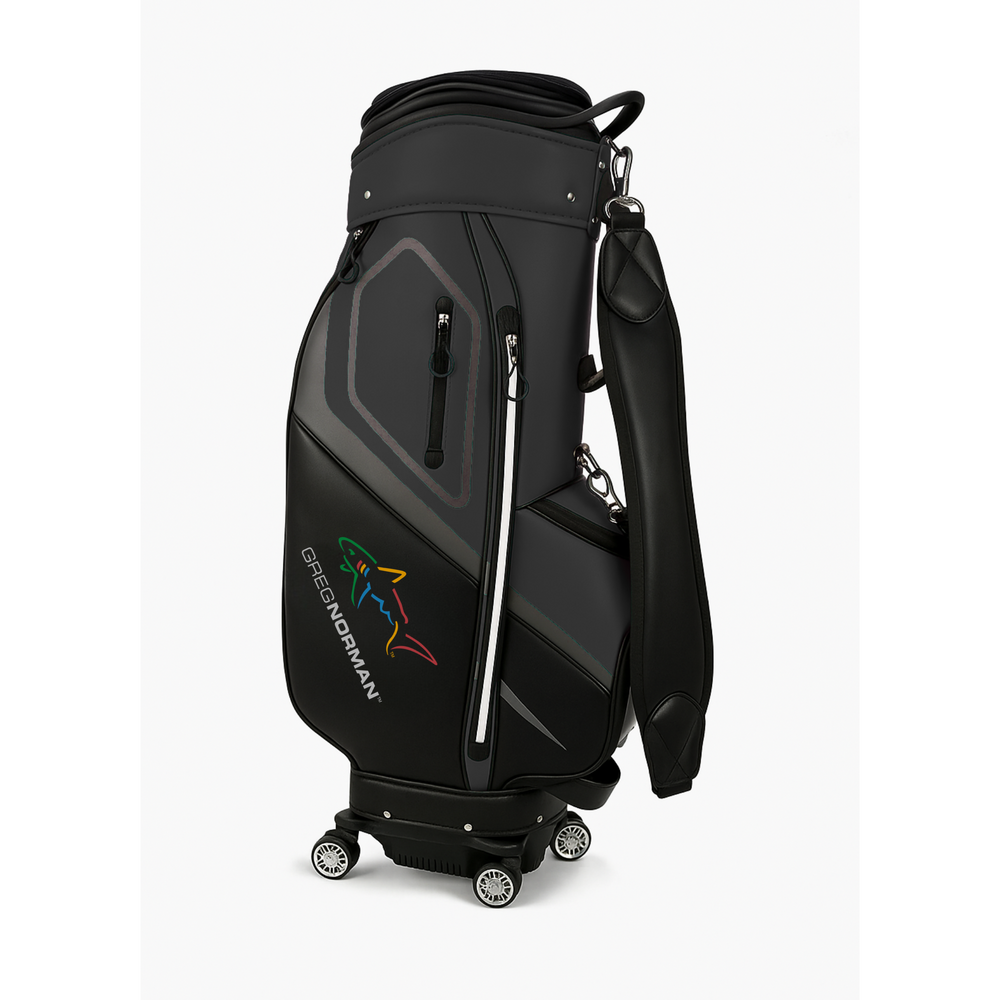 Golf Premium Waterproof Fabric Golf Bag With Wheels with Hardcase on Top - Violet Sky