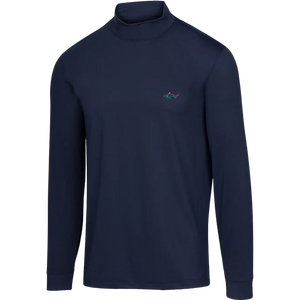 Long Sleeve Turtle Mock Neck T-shirt - Navy