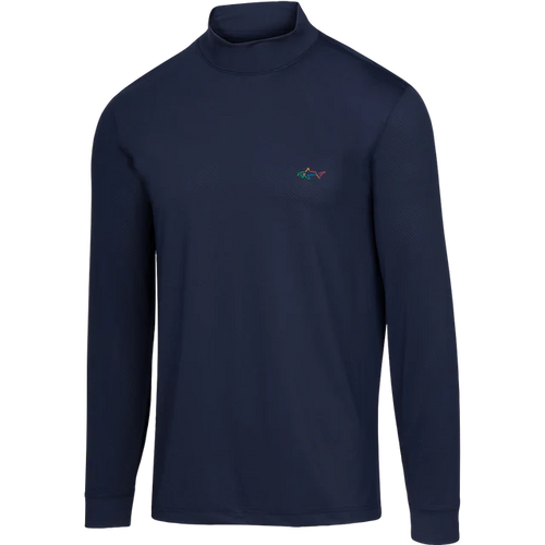 Long Sleeve Turtle Mock Neck T-shirt - Navy