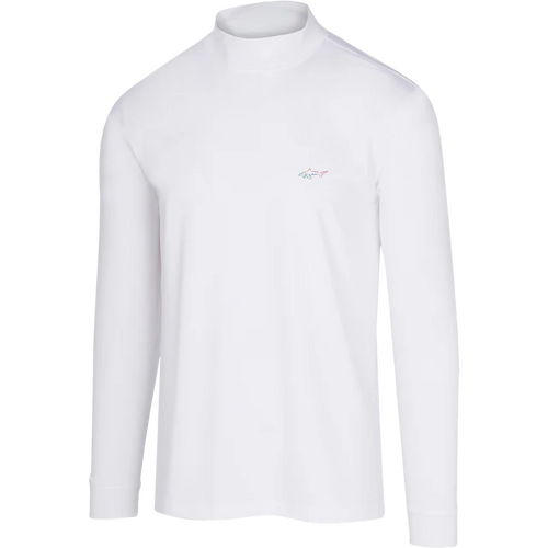 Long Sleeve Turtle Mock Neck T-shirt - White