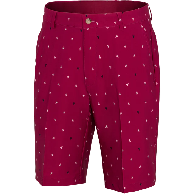 Lobster Print 9.5 Stretch Short - Deep Rose