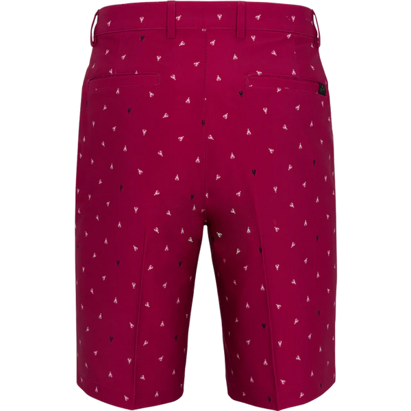 Lobster Print 9.5 Stretch Short - Deep Rose