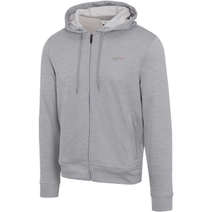 Shark Full-Zip Fleece Golf Hoodie - Sterling-Heather
