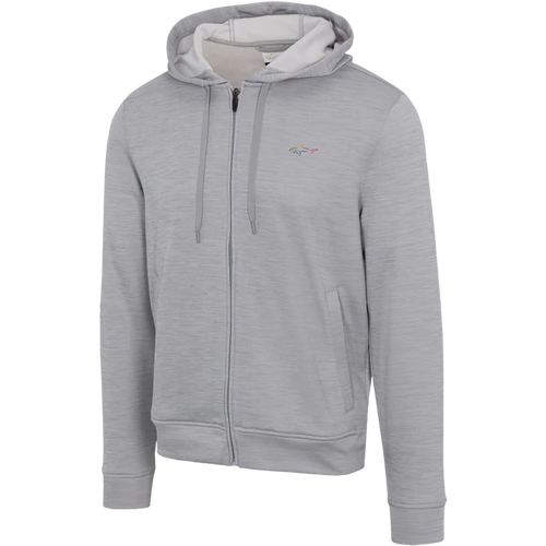 Shark Full-Zip Fleece Golf Hoodie - Sterling-Heather