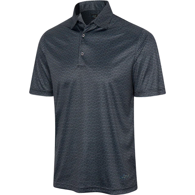 ML75 Navy Recycled Microlux Fin Stripe Polo - Black