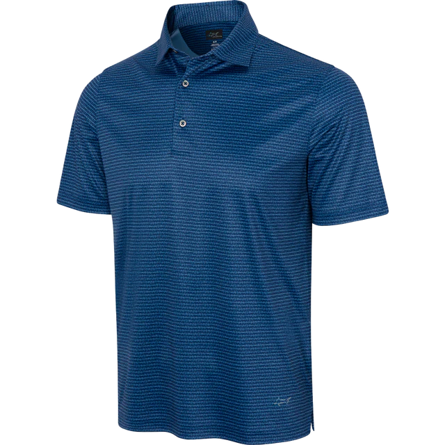 ML75 Navy Recycled Microlux Fin Stripe Polo - Navy