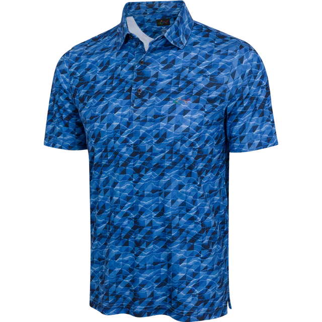 ML75 Abstract Wave Polo - Navy