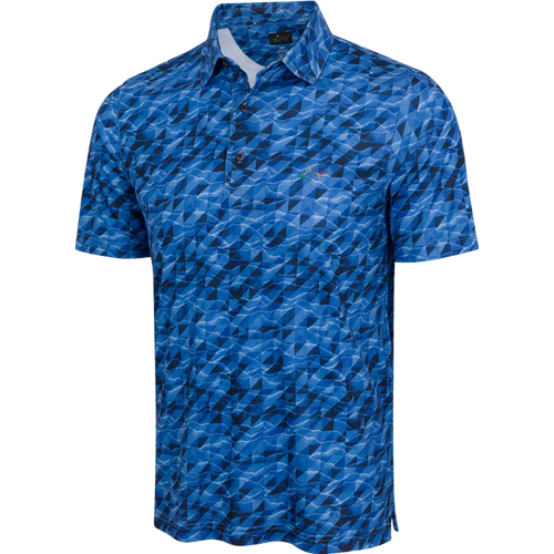 ML75 Abstract Wave Polo - Navy