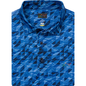 ML75 Abstract Wave Polo - Navy