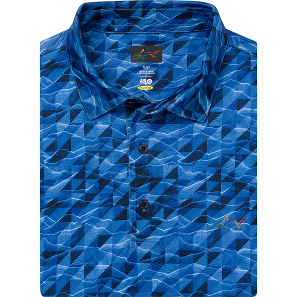 ML75 Abstract Wave Polo - Navy