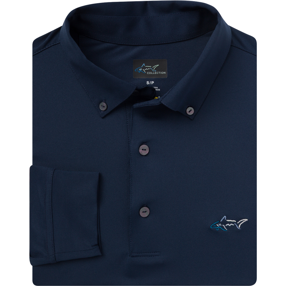 Button-Down Collar Long Sleeve Freedom Pique Polo