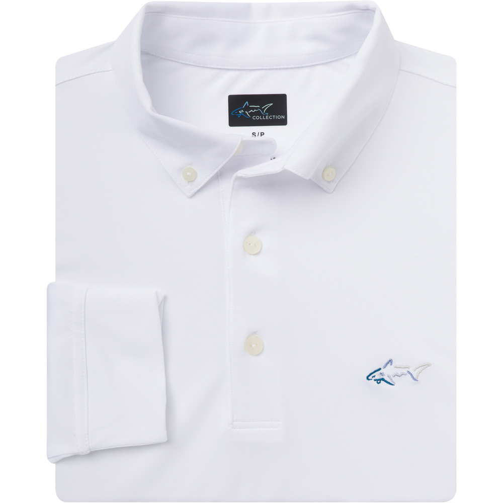 Button-Down Collar Long Sleeve Freedom Pique Polo