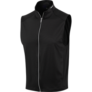 Leaderboard Ultra Stretch Full Zip Golf Vest - Black