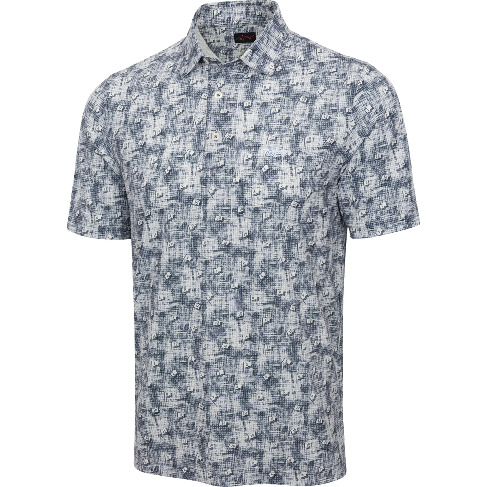 Men's Ventilated Golf Flag Polo - Black