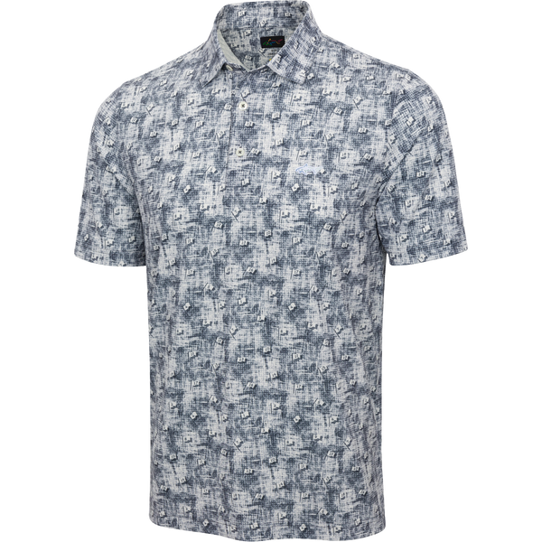 Men's Ventilated Golf Flag Polo - Black
