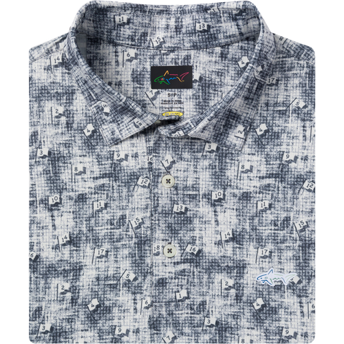 Men's Ventilated Golf Flag Polo - Black