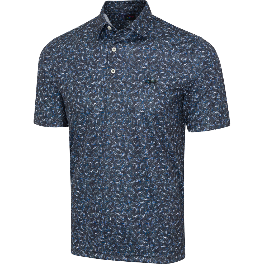 Men's ML75 Shark Frenzy Golf Polo - Black