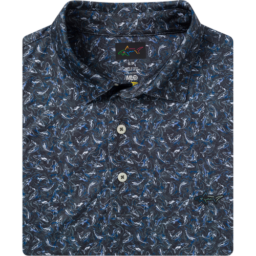 Men's ML75 Shark Frenzy Golf Polo - Black