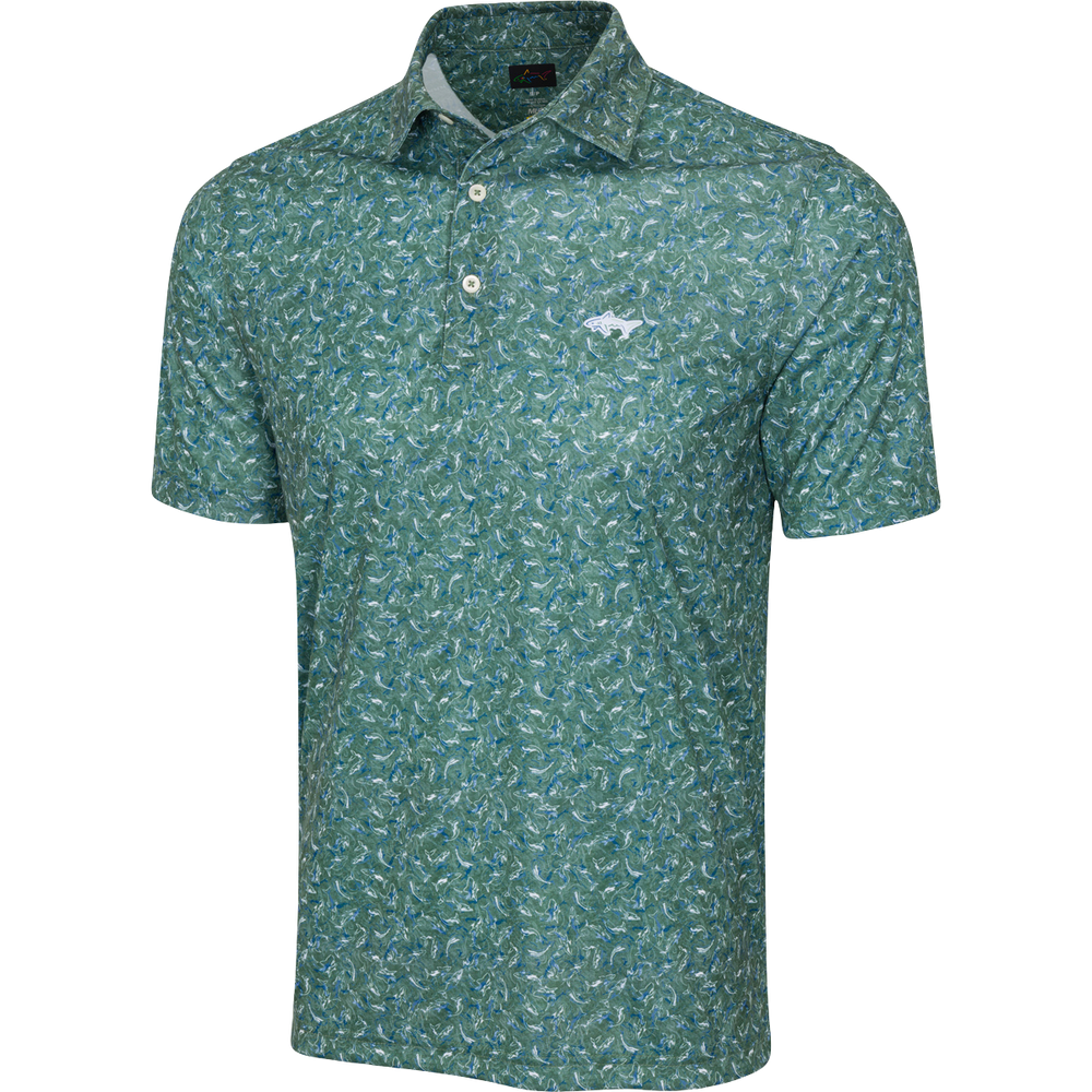 Men's ML75 Shark Frenzy Golf Polo - Ranger Green
