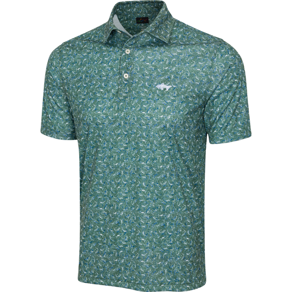 Men's ML75 Shark Frenzy Golf Polo - Ranger Green