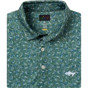 Men's ML75 Shark Frenzy Golf Polo - Ranger Green
