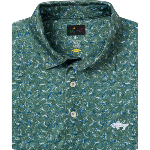 Men's ML75 Shark Frenzy Golf Polo - Ranger Green