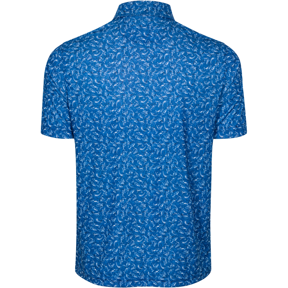 Men's ML75 Shark Frenzy Golf Polo - Sapphire Blue