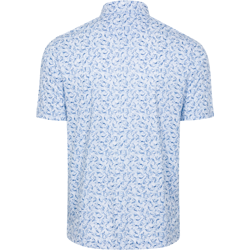 Men's ML75 Shark Frenzy Golf Polo - White