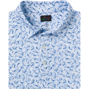 Men's ML75 Shark Frenzy Golf Polo - White