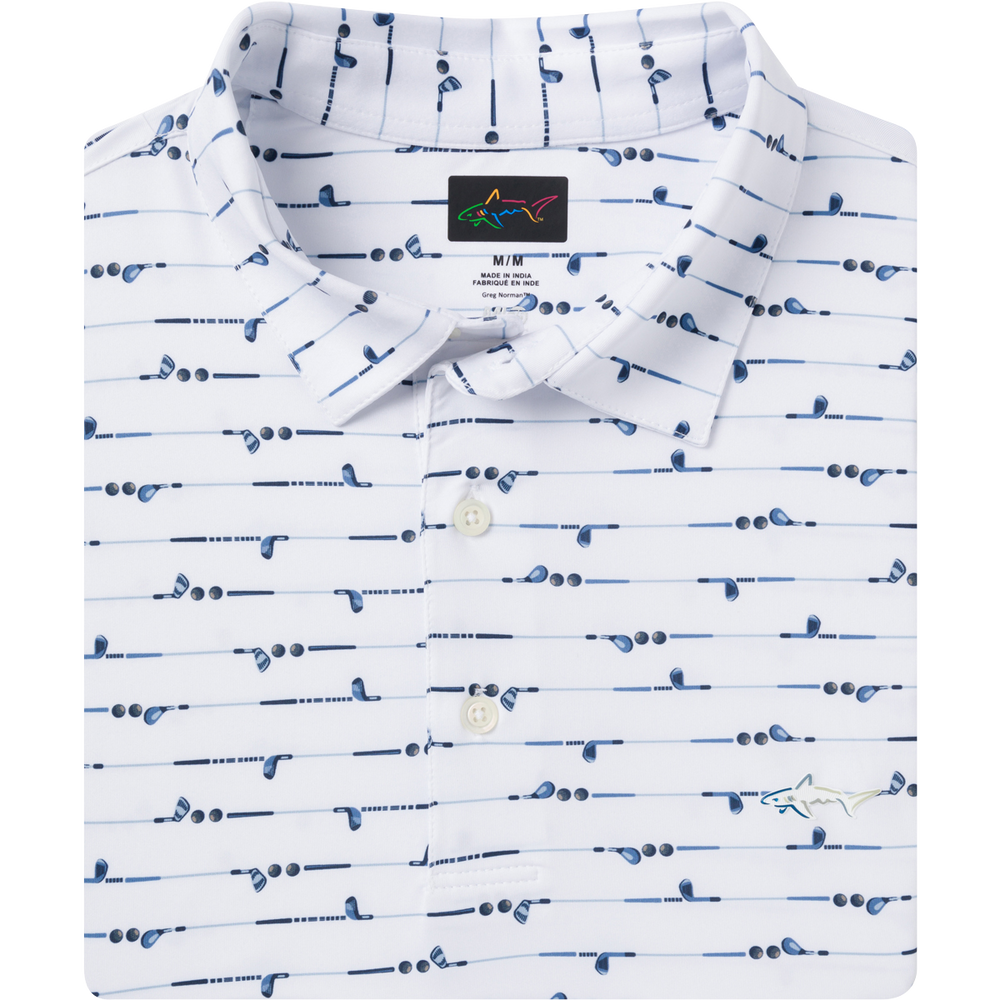 Men's ML75 Golf Iron Printed Polo - White