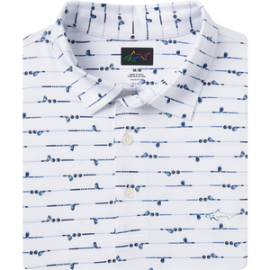 Men's ML75 Golf Iron Printed Polo - White