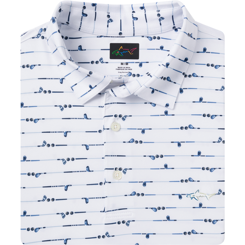 Men's ML75 Golf Iron Printed Polo - White