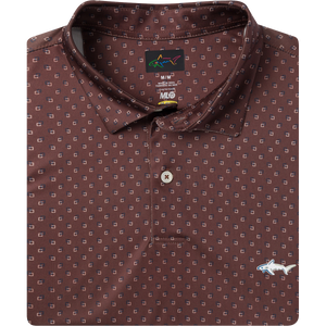 Men's ML75 Boxed Printed Golf Polo - Walnut