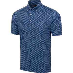 Men's Irons Button-Down Collar Golf Polo - Navy