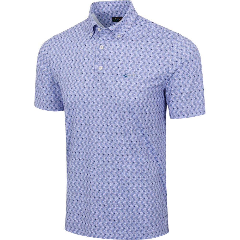 Men's Irons Button-Down Collar Golf Polo - Violet Dusk
