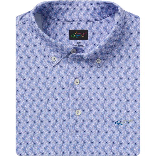 Men's Irons Button-Down Collar Golf Polo - Violet Dusk