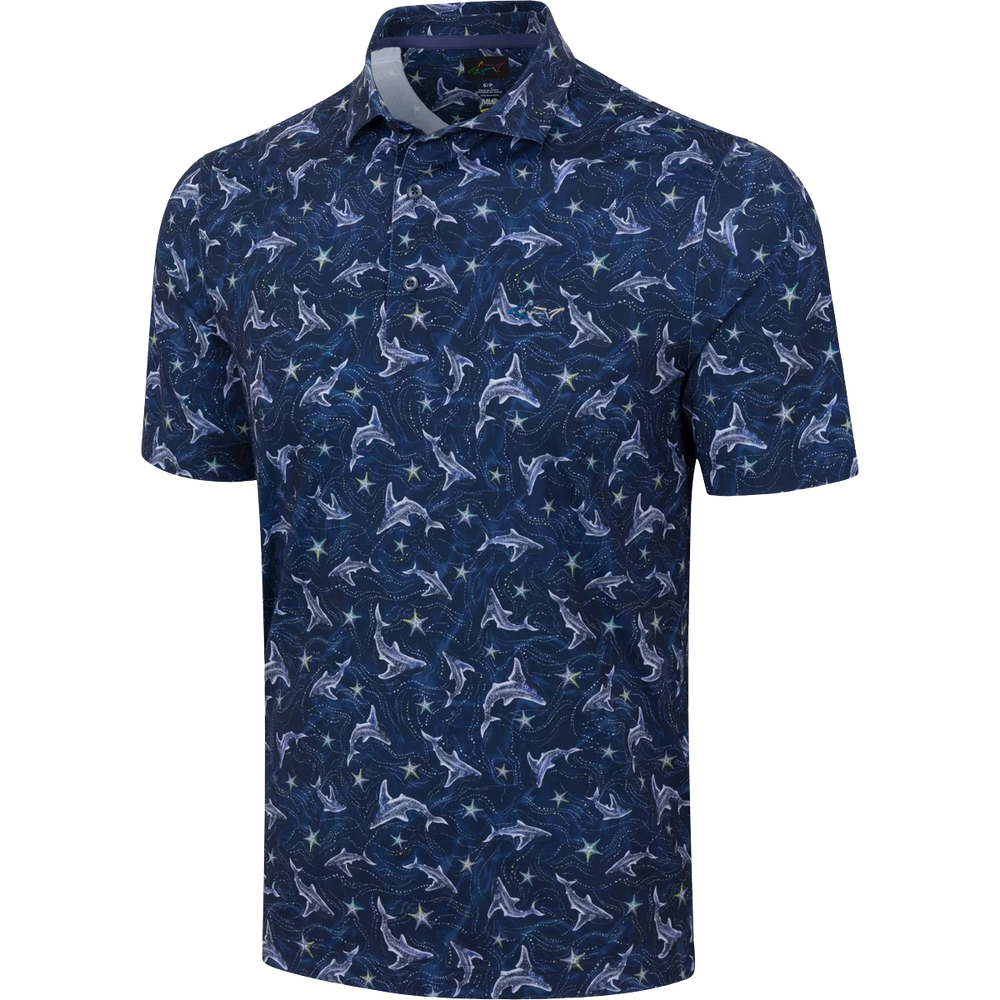 Men's Galaxy Shark Golf Polo - Navy
