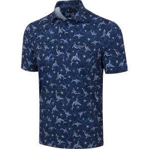 Men's Galaxy Shark Golf Polo - Navy