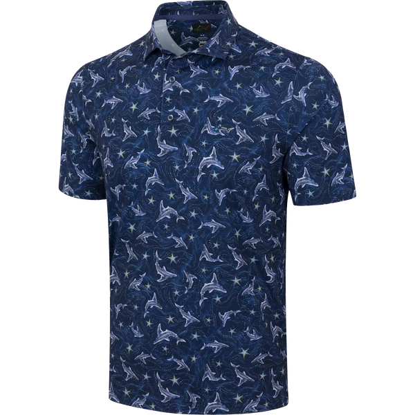 Men's Galaxy Shark Golf Polo - Navy