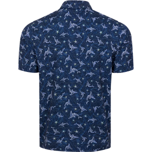 Men's Galaxy Shark Golf Polo - Navy