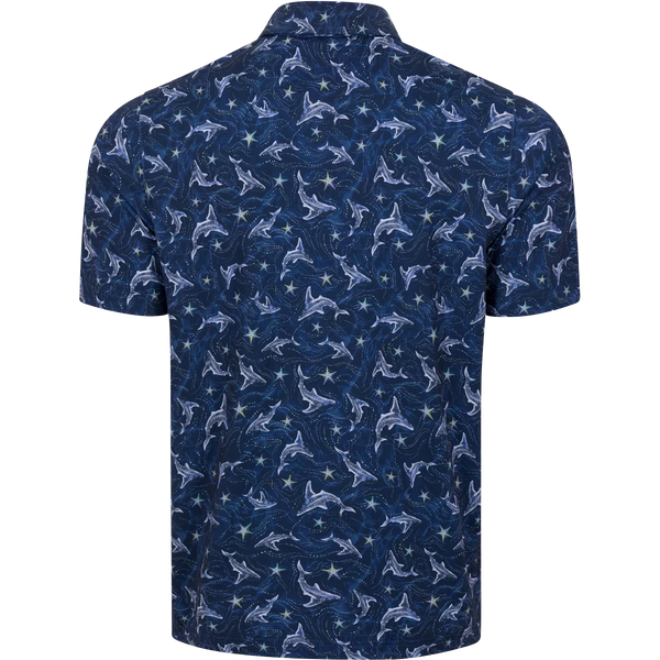 Men's Galaxy Shark Golf Polo - Navy