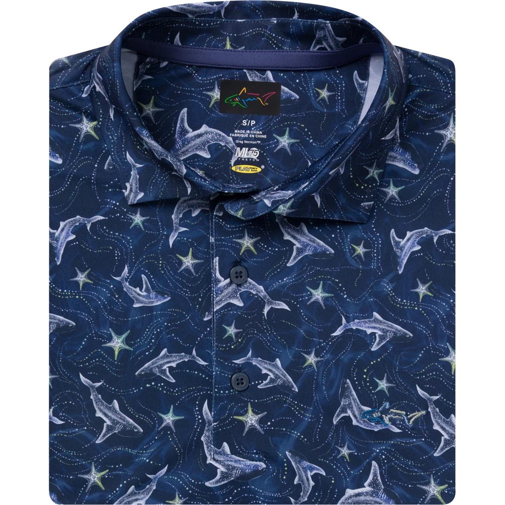 Men's Galaxy Shark Golf Polo - Navy