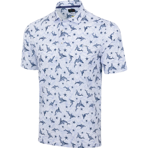 Men's Galaxy Shark Golf Polo - White